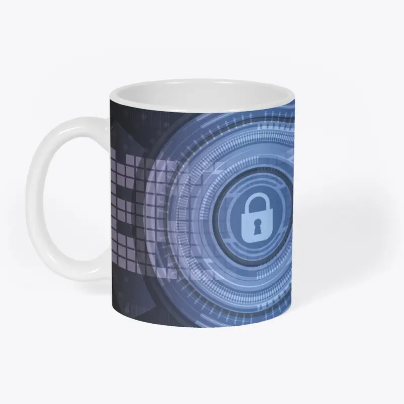 Tasse et tapis de bureau Cybersecurité